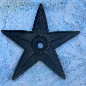 Vintage Black 8 1/2” Cast Iron Star. Heavy. Rustic Farmhouse  Decor. # 2